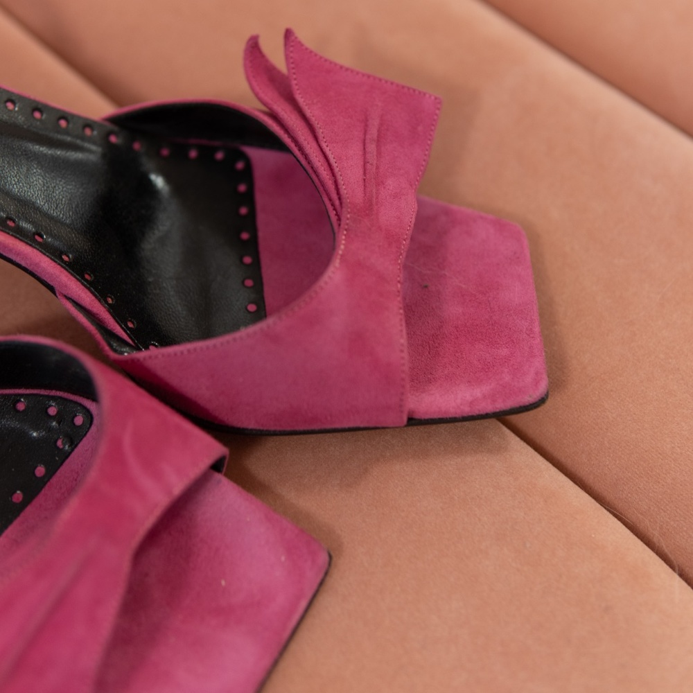 Kate Spade Pink Suede Slingback heel Size 7.5 - Picture 4 of 5